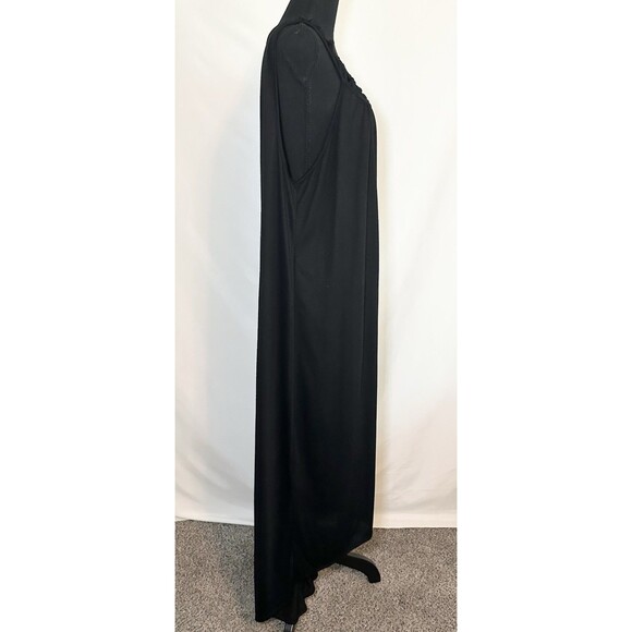 Swimsuits for All Black Sleeveless Black Maxi Dress Cover Up High Low Plus 22/24 - Picture 5 of 10